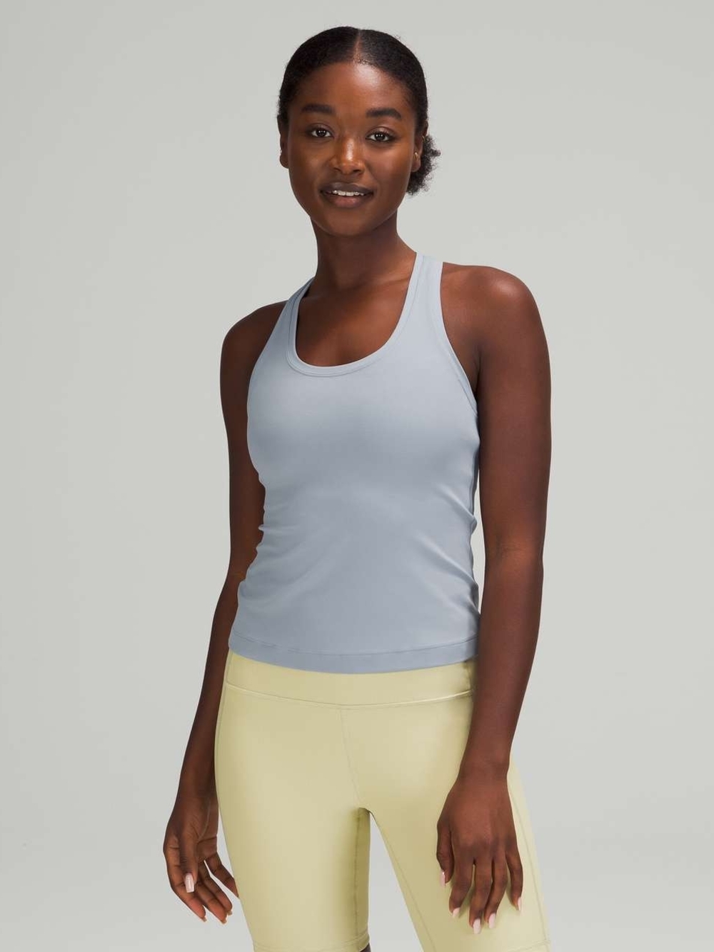 Lululemon Cool Racerback Short Tank Top Nulu Chambray Blue 18